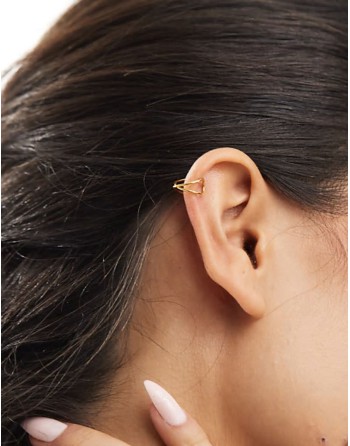 crossover ear cuff in gold plated