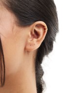 crossover ear cuff in gold plated