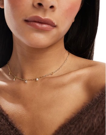 Z gold plated celestial A inital charm necklace in gold