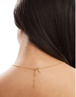 Z gold plated celestial A inital charm necklace in gold