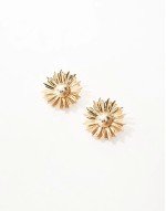 statement sunflower earrings in gold