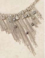 necklace with mixed pearl and chain detail in silver tone