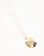14k gold plated chain necklace with swirl detail