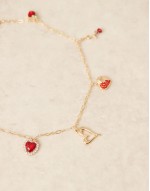 multi hearts charm necklace in gold