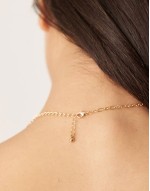 celestial mutli charm necklace in gold
