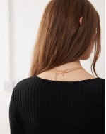 pretty 3 row cosmic necklace in gold