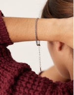 Lost Souls stainless steel thin figaro chain bracelet in silver