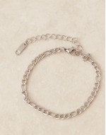Lost Souls stainless steel thin figaro chain bracelet in silver