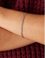 Lost Souls stainless steel thin figaro chain bracelet in silver