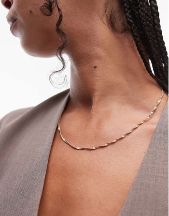 18ct gold vermeil snake twist chain necklace