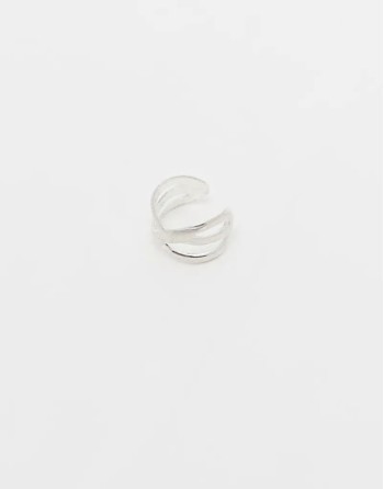 crossover ear cuff in sterling silver