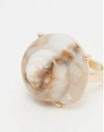 resin shell ring in gold tone