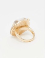 resin shell ring in gold tone