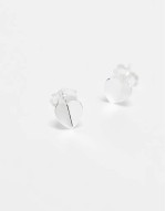 flat heart stud earrings in sterling silver