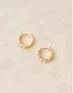 chunky opal small hoop earrings in 18k gold plated