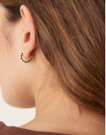 chunky opal small hoop earrings in 18k gold plated