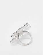 unisex star cluster ring in silver