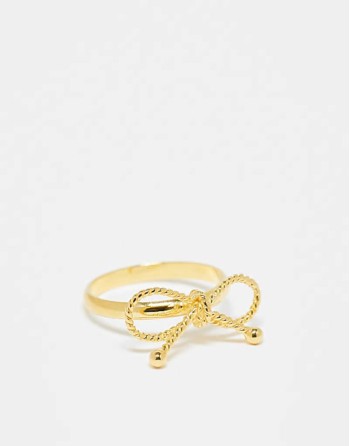 18ct gold vermeil bow ring