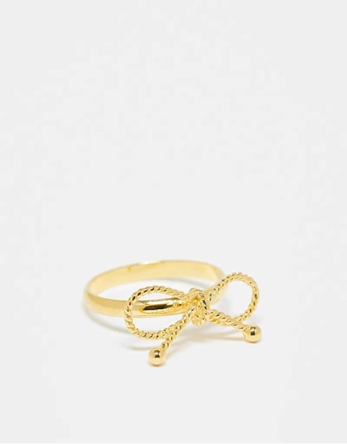 18ct gold vermeil bow ring