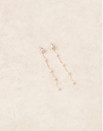 drop earrings with mini faux pearl detail in gold tone