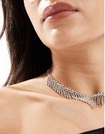 embellished statement waterfall necklace in gold