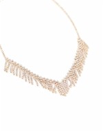 embellished statement waterfall necklace in gold