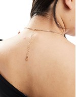 embellished statement waterfall necklace in gold