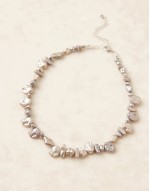 short necklace with multi faux pearl detail in grey