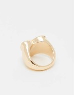 pinky ring with puff heart detail in gold tone