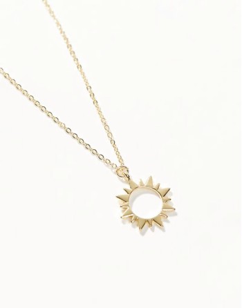celestial sun necklace in gold