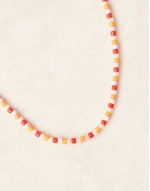 multi beaded necklace in pink and orange