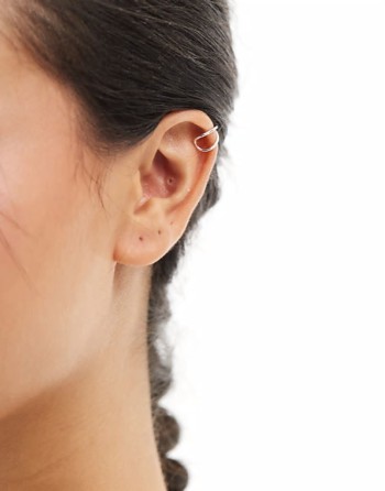 overlapping ear cuff in sterling silver