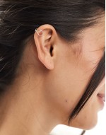 overlapping ear cuff in sterling silver