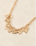necklace with charm heart detail in gold tone