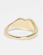 Curve 18k plated heart signet ring in gold